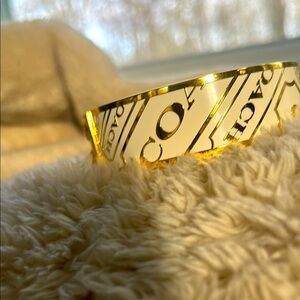 Coach Gold and White Bangle Bracelet